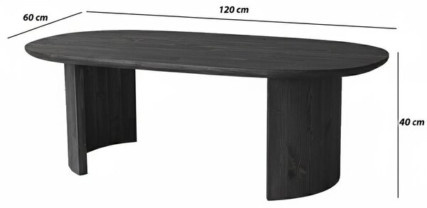 Hudson dohányzóasztal, antracit, 120 cm