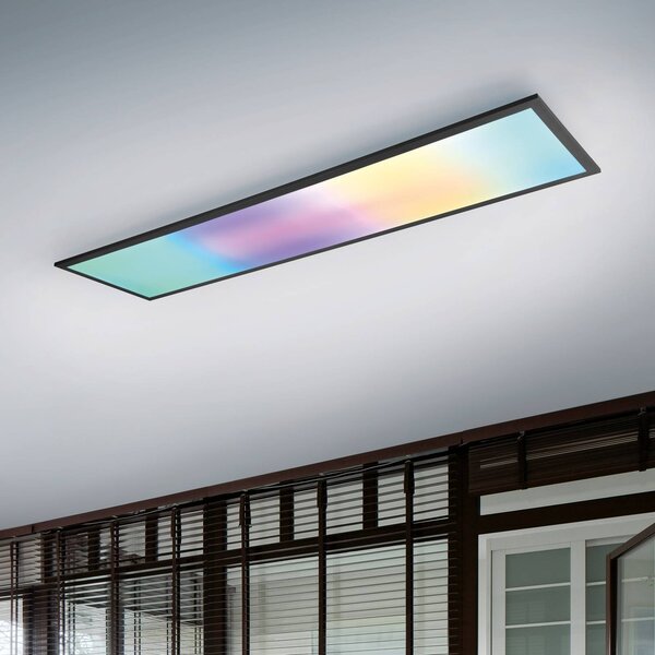 Reality Leuchten Beta LED mennyezeti lámpa, hossza 119 cm, fekete, RGBW, CCT, dimmelhető, Fekete, Nappali / Étkező, fém, Modern