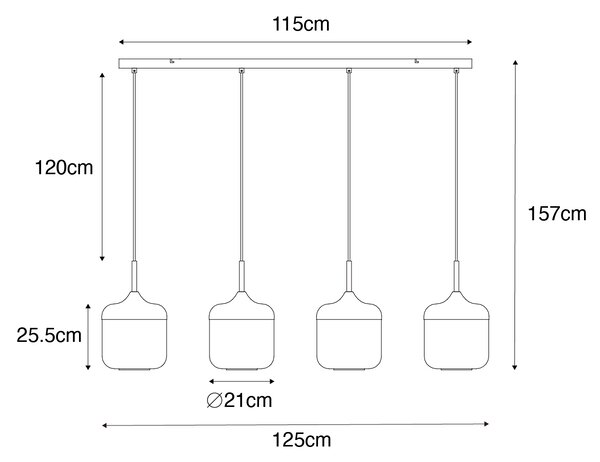Design lógólámpa fekete arannyal és füstüveggel 4-lámpás - Kyan