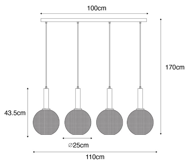 Design lógólámpa fekete füstüveggel 4-lámpás - Chico