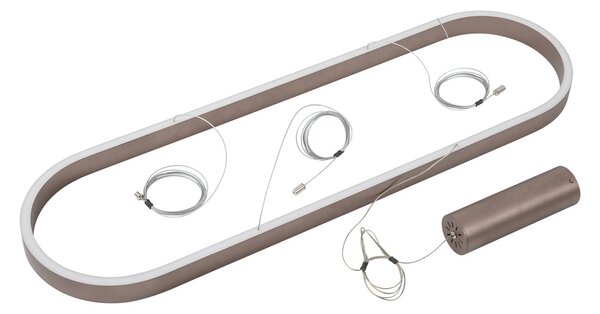 Lucande Smart LED függőlámpa Melinay, kávé, CCT, Tuya, dimmelhető, Barna / rozsda, Nappali / Étkező, Alumínium, Modern