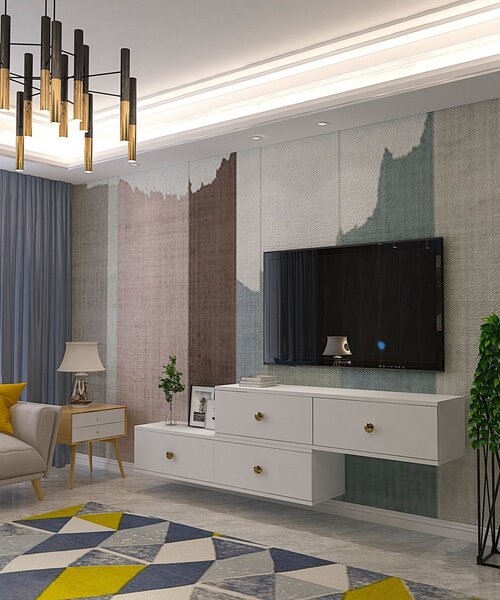 Zuzu TV-állvány, fehér, 120 cm