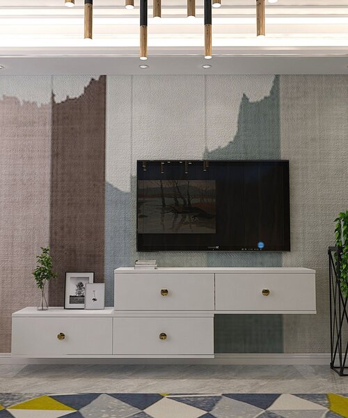 Zuzu TV-állvány, fehér, 120 cm
