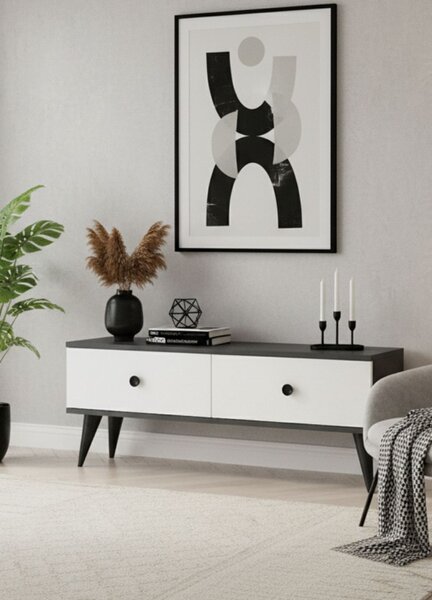 Mona TV-állvány, antracit-fehér, 120 cm