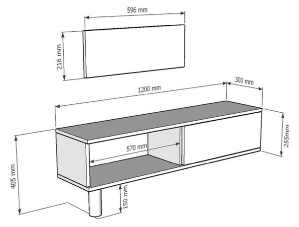 Corsa TV-állvány, antracit, 120 cm