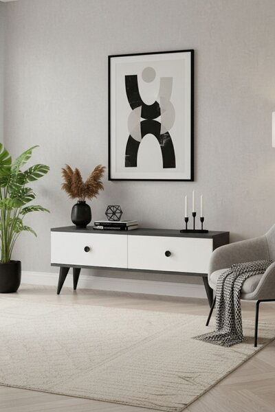 Mona TV-állvány, antracit-fehér, 120 cm