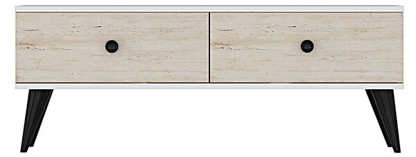 Mona TV-állvány, fehér-travertin, 120 cm
