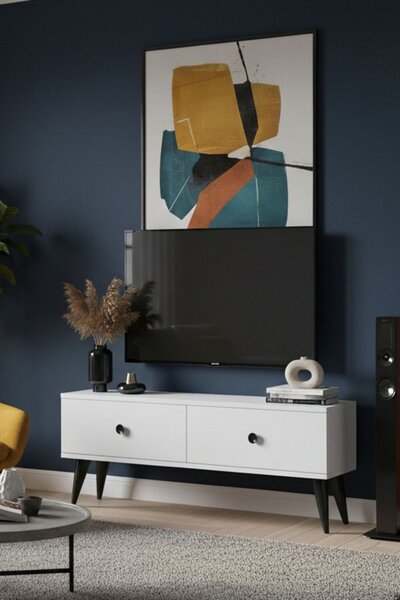 Mona TV-állvány, fehér, 120 cm
