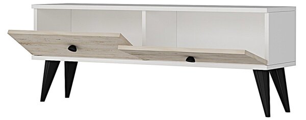 Mona TV-állvány, fehér-travertin, 120 cm
