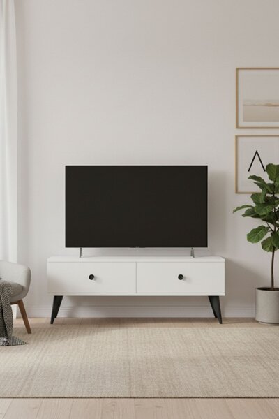 Mona TV-állvány, fehér, 120 cm
