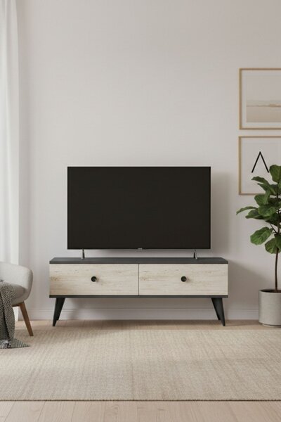 Mona TV-állvány, antracit-travertin, 120 cm
