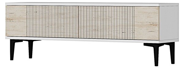 Corsa TV-állvány, fehér-travertin, 120 cm