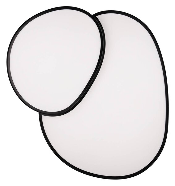 Trio Lighting LED mennyezeti lámpa Rise, fekete, 77 x 63 cm, CCT, fényerőszabályzóval, dimmelhető, Fekete, Nappali / Étkező, fém, Modern