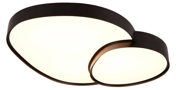 Trio Lighting LED mennyezeti lámpa Rise, fekete, 77 x 63 cm, CCT, fényerőszabályzóval, dimmelhető, Fekete, Nappali / Étkező, fém, Modern