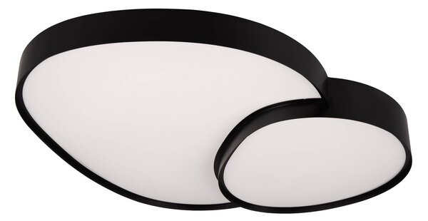 Trio Lighting LED mennyezeti lámpa Rise, fekete, 77 x 63 cm, CCT, fényerőszabályzóval, dimmelhető, Fekete, Nappali / Étkező, fém, Modern