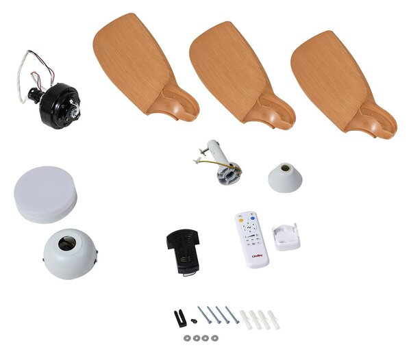 Lindby LED mennyezeti ventilátor Enon, fehér/faszínű, DC, csendes, dimmelhető, Fehér / opál, Nappali / Étkező, fém, Modern