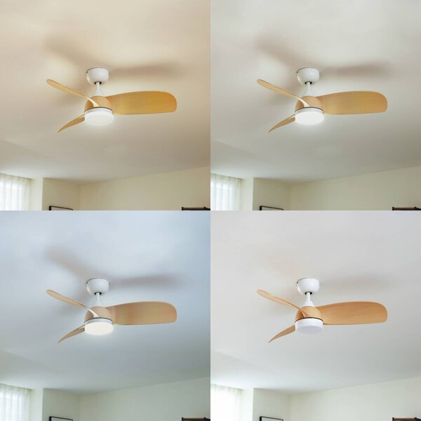 Lindby LED mennyezeti ventilátor Enon, fehér/faszínű, DC, csendes, dimmelhető, Fehér / opál, Nappali / Étkező, fém, Modern