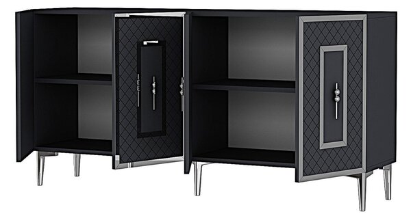Puma komód, antracit-ezüst, 150 cm