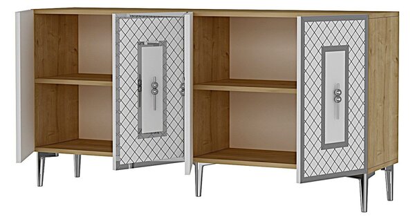 Puma komód, zafír tölgy-fehér, 150 cm – TR555CHM1329