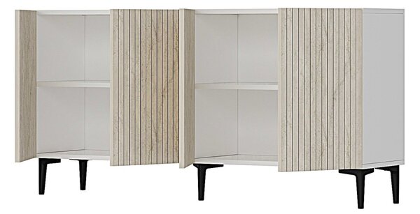 Zeynep komód, fehér-travertin, 150 cm