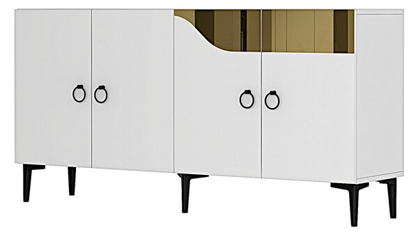 Gama komód, fehér-arany, 150 cm