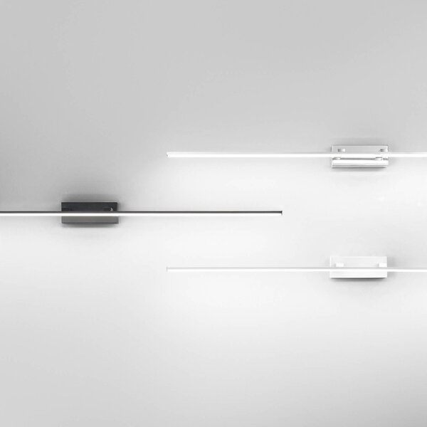 Fabas Luce LED tükörvilágítás Nala, krómozott, szélesség 110 cm, fém, Króm / ezüst, Fürdőszoba, fém, Modern