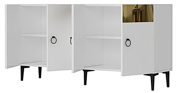 Gama komód, fehér-arany, 150 cm