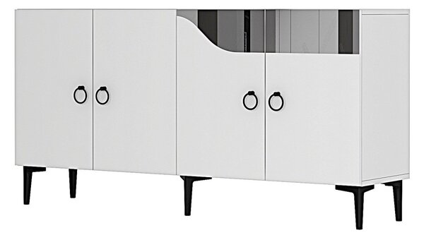 Gama komód, fehér-ezüst, 150 cm