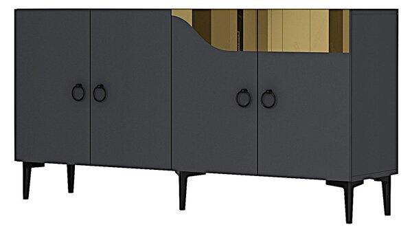 Gama komód, antracit-arany, 150 cm