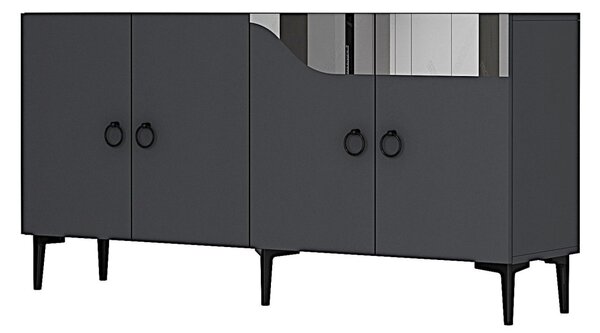 Gama komód, antracit-ezüst, 150 cm