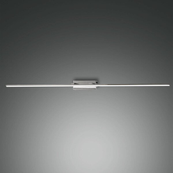 Fabas Luce LED tükörvilágítás Nala, krómozott, szélesség 110 cm, fém, Króm / ezüst, Fürdőszoba, fém, Modern