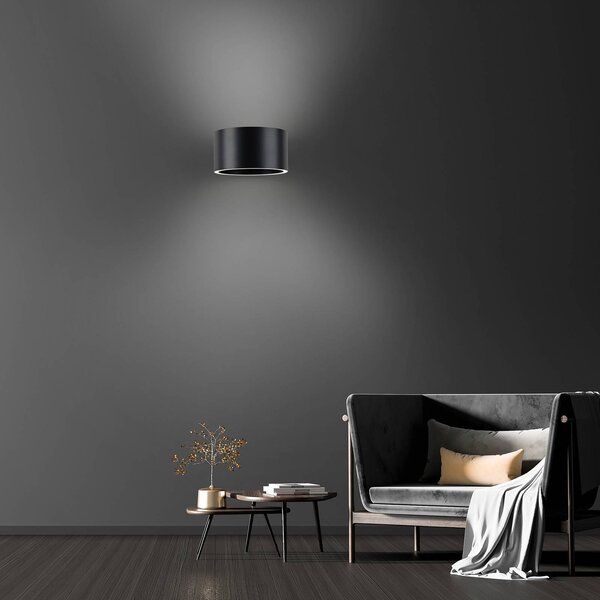 PURE LED fali lámpa Clipse, szürke, alumínium, Ø 15 cm, dimmelhető, Alu / szürke / cink, Nappali / Étkező, Alumínium, Modern