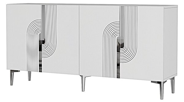 Meyra komód, fehér-ezüst, 150 cm