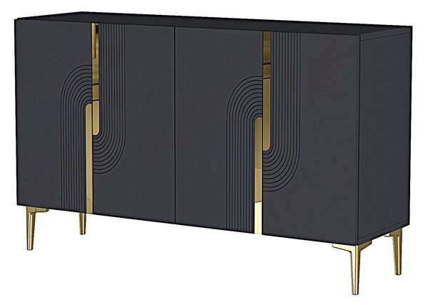 Meyra komód, antracit-arany, 120 cm – TR555CHM1351