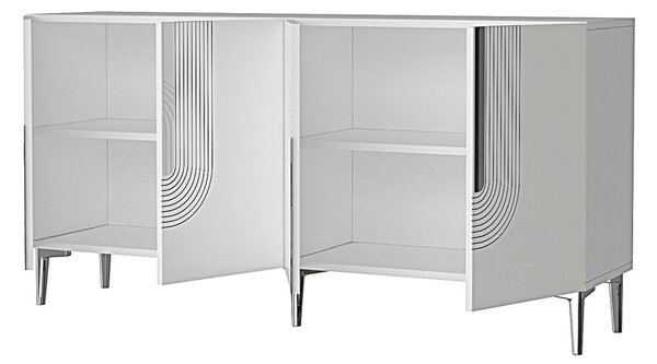 Meyra komód, fehér-ezüst, 150 cm