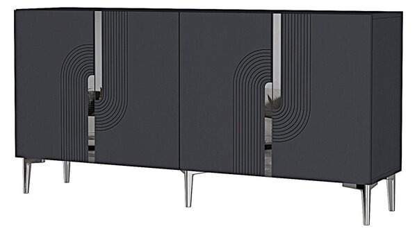 Meyra komód, antracit-ezüst, 150 cm