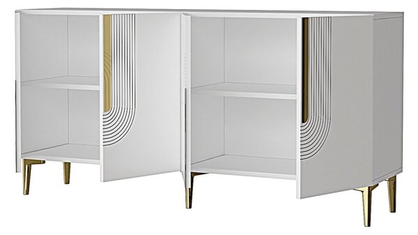 Meyra komód, fehér-arany, 150 cm