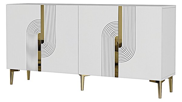 Meyra komód, fehér-arany, 150 cm