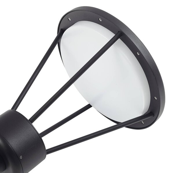 Lucande LED kültéri lámpa Elario, 222 cm, fekete, alumínium, Fekete, Alumínium, Modern