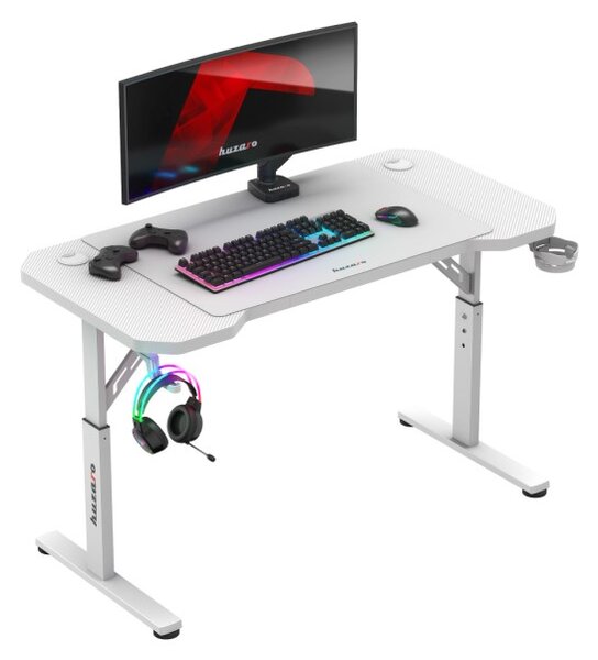 Huzaro Hero 2.6 Elektromosan állítható Gamer asztal 120 x 60 x 56-79 cm - Fehér