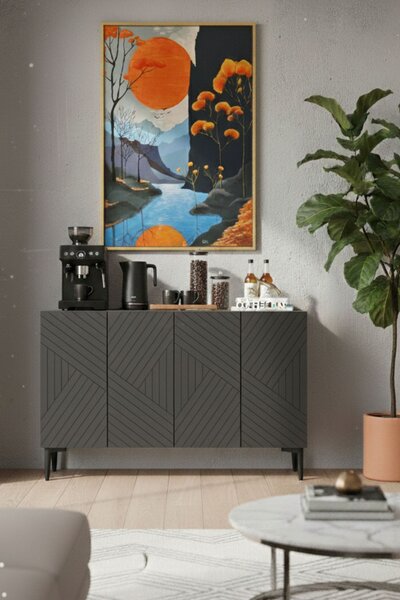Ferro komód, antracit, 120 cm