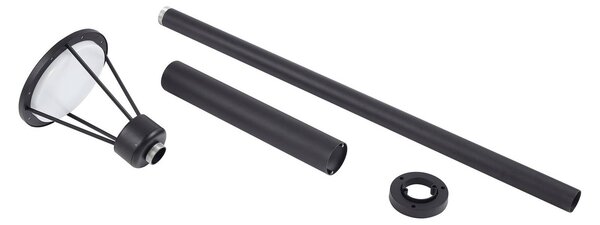 Lucande LED kültéri lámpa Elario, 222 cm, fekete, alumínium, Fekete, Alumínium, Modern