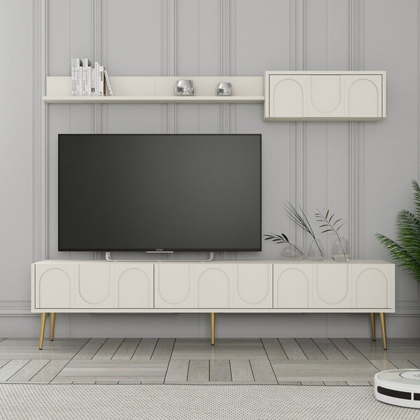 Lyon TV-állvány, krém-arany, 180 cm – TR845HCT5581