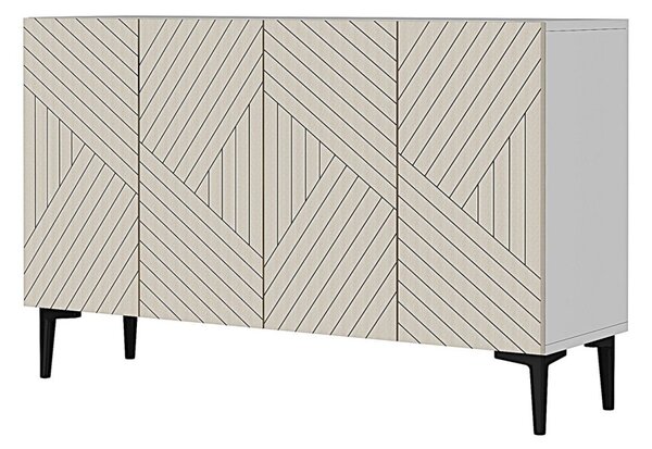 Ferro komód, fehér-travertin, 120 cm