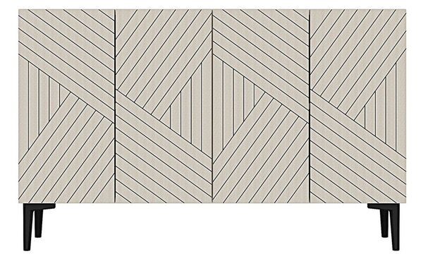 Ferro komód, fehér-travertin, 120 cm
