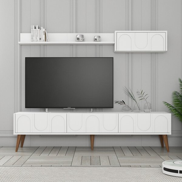 Lyon TV-állvány, fehér-dió, 180 cm – TR845HCT5586