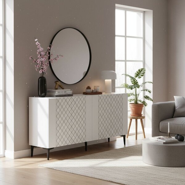 Resso komód, fehér, 150 cm
