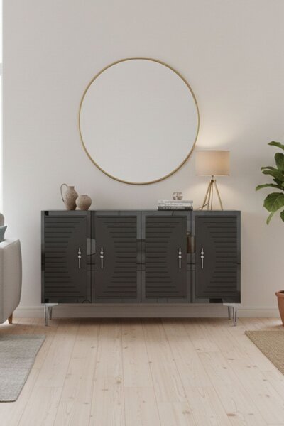 Tuna komód, antracit-ezüst, 120 cm – TR555CHM1378