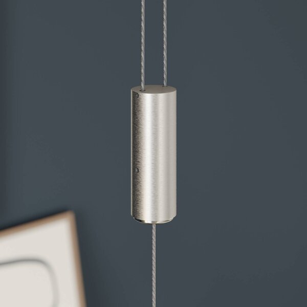 Quitani LED-es függőlámpa Alin, 138 cm hosszú, natúr tölgyfa, dimmelhető, Világos fa, Nappali / Étkező, Fa, Modern