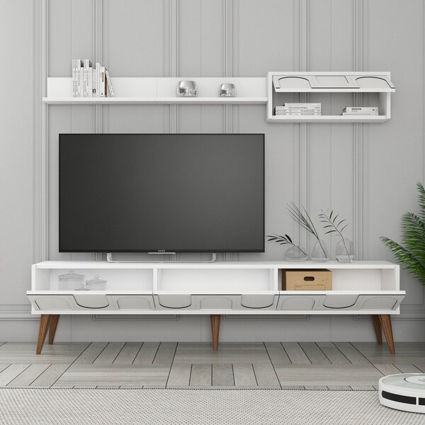 Lyon TV-állvány, fehér-dió, 180 cm – TR845HCT5586